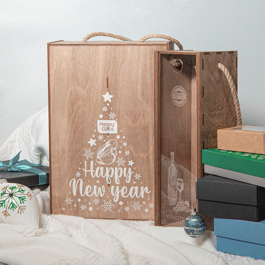 Ящик подарочный WINOTERRA размер 36 х 24,5 х 11 см, коричневый-5