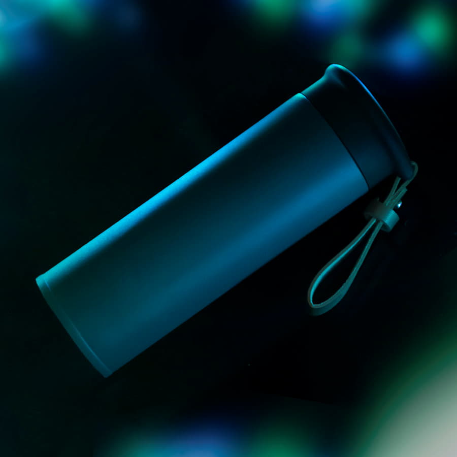 Термос вакуумный STRIPE, 450 мл, зеленый, черный-3