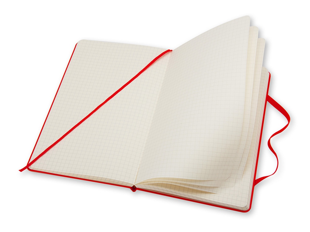 Записная книжка Moleskine Classic (в клетку) в твердой обложке, Large (13х21см), красный-2