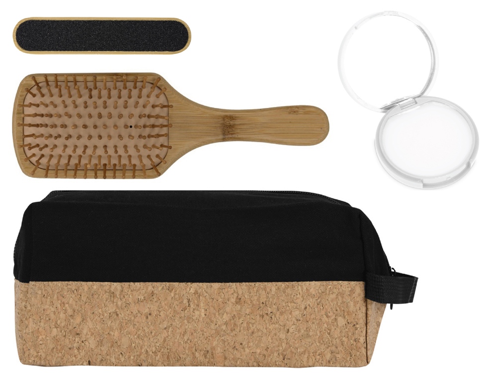 Подарочный набор с пилкой, бальзамом и расческой, черный-0