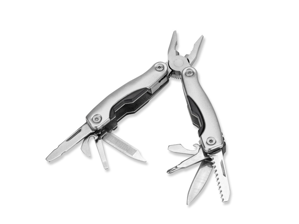 Подарочный набор Путешественник с флягой и мультитулом, светло-серый-4