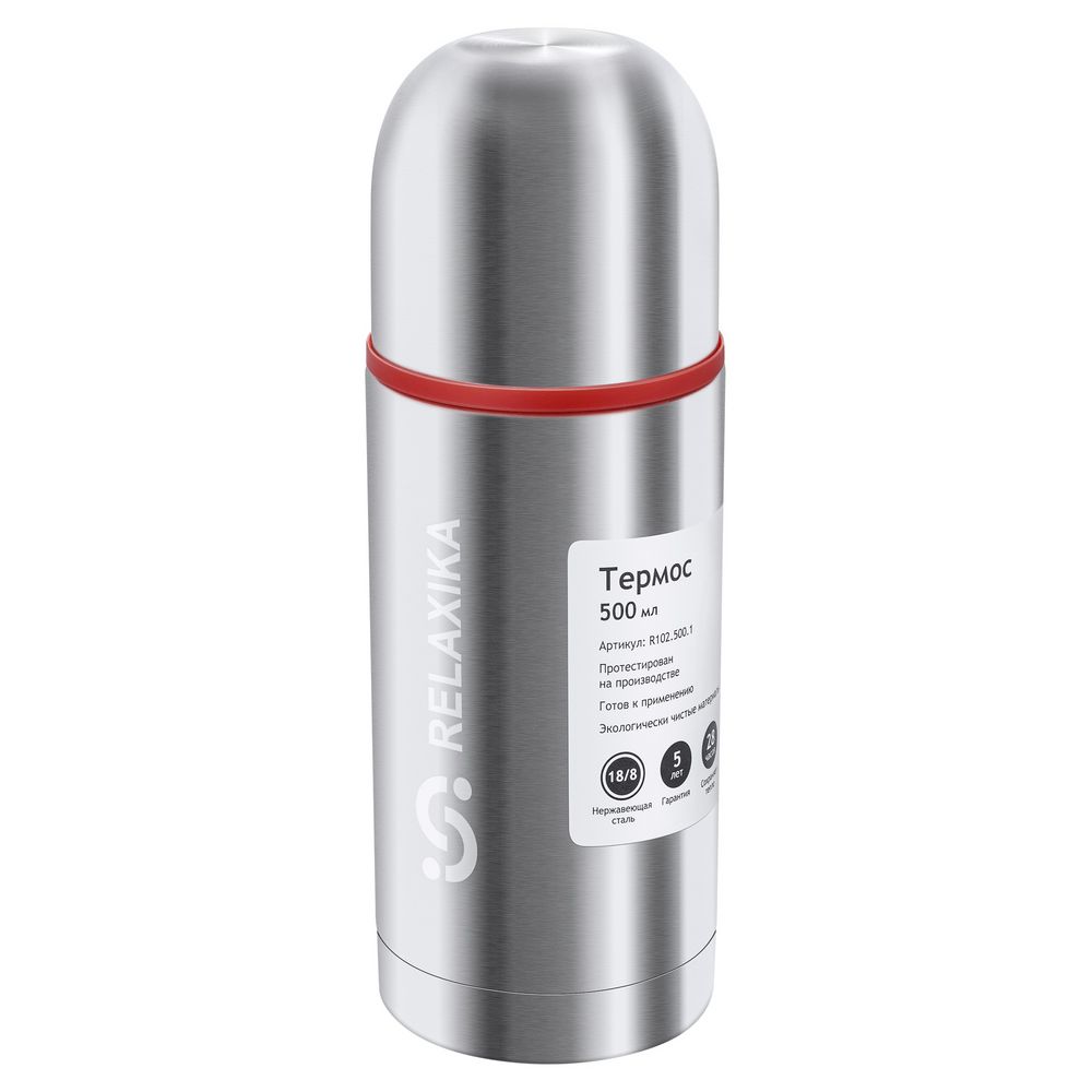 Термос Relaxika Duo 500 в чехле, стальной-2