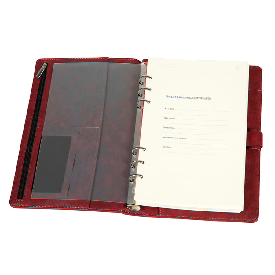 Ежедневник недатированный Coach, формат B5 в подарочной коробке, бордовый-1