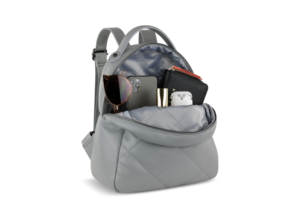 Рюкзак женский BUGATTI КАРА | CARA, серый, полиуретан, 25,5х11х27,5 см, 7 л-7