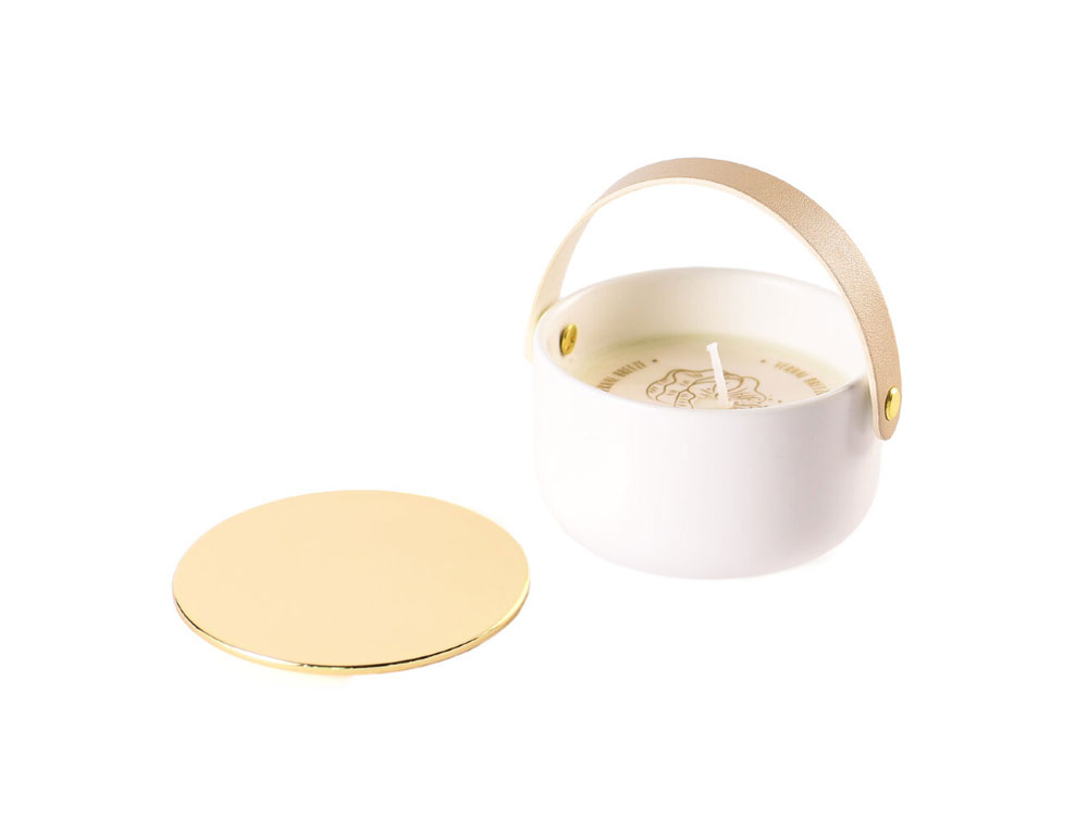 Свеча Valerie Concept с крышкой CNDL 5 BG, белый/бежевый-0