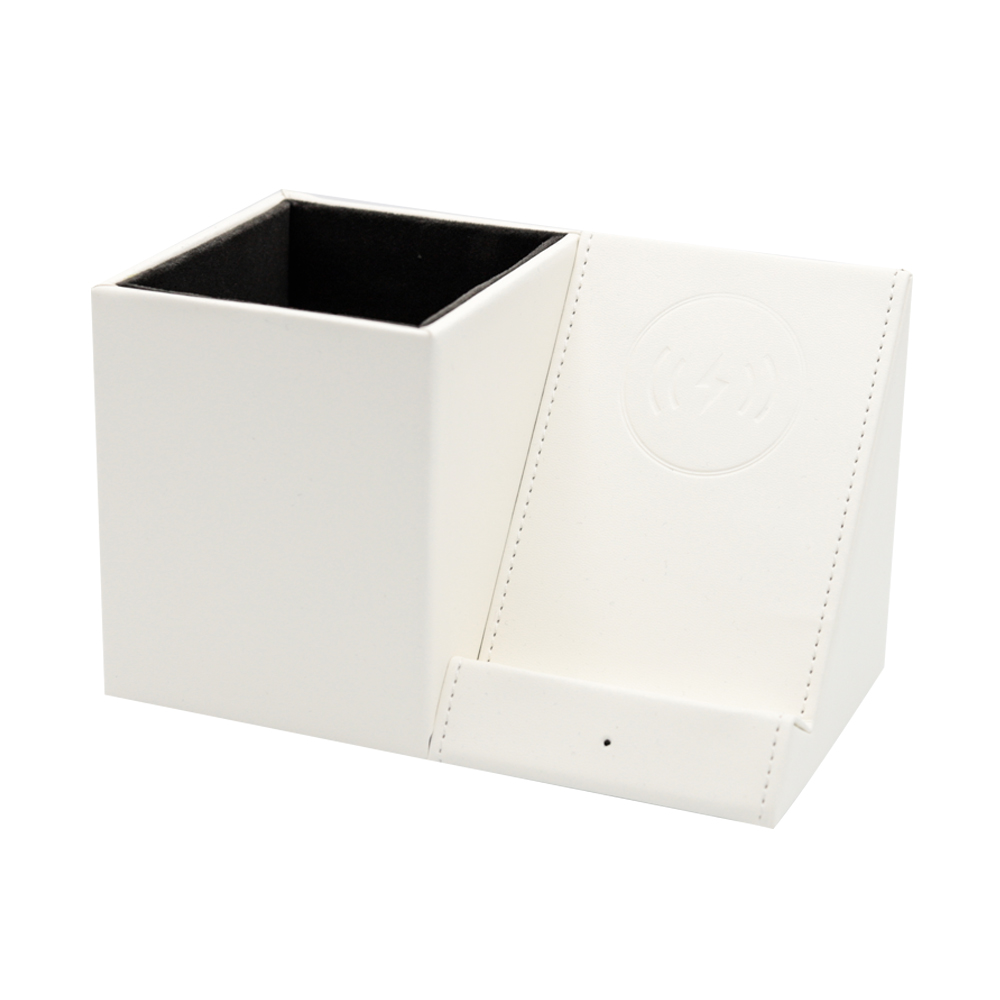 Настольный органайзер Elegans c беспроводной зарядкой, Белый-1