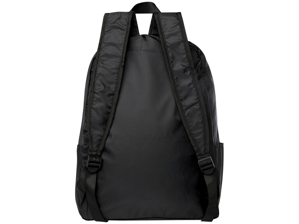 Складной рюкзак EcoFold объемом 15 л из переработанного ПЭТ-пластика - сплошной черный-2