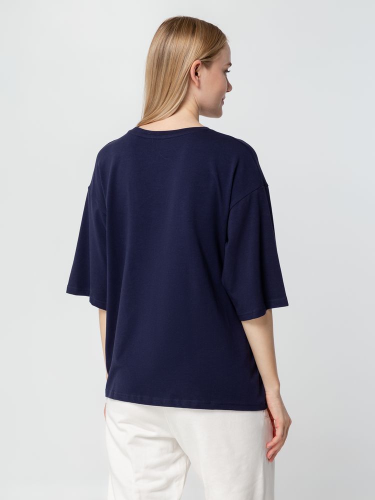 Футболка унисекс оверсайз Street Vibes, темно-синяя-4