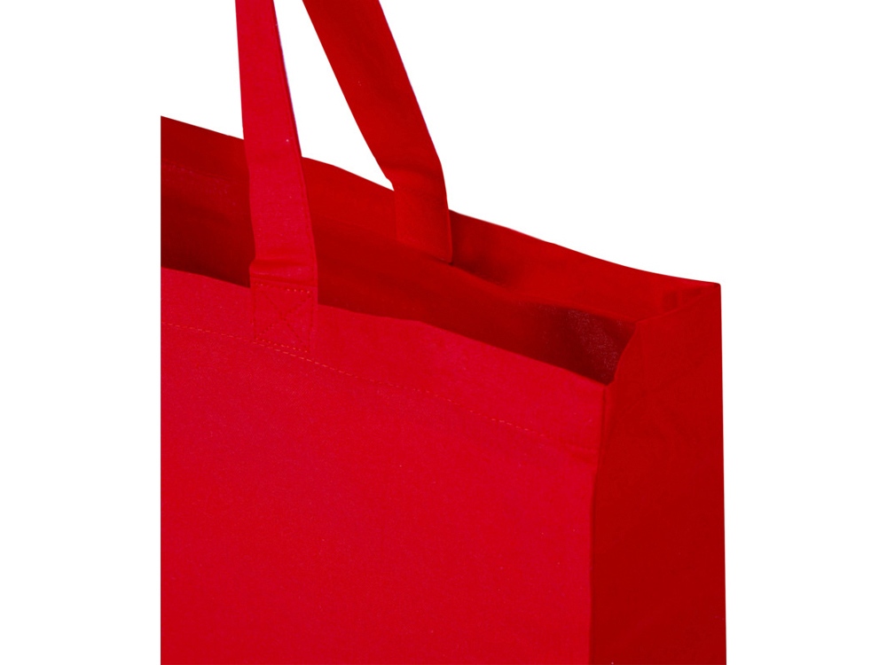 Odessa большая эко-сумка из переработанного хлопка, сертифицированного согласно GRS, плотностью 220 г/м² - Красный-3