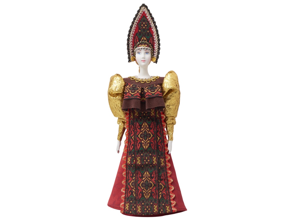 Подарочный набор: кукла фарфоровая, мед, красный-11