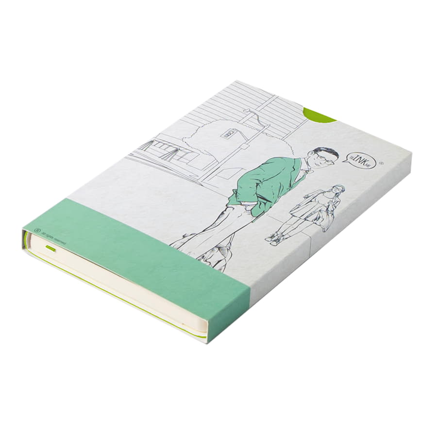 Бизнес-блокнот GRACY на резинке, формат А5, в линейку, зеленое яблоко-7