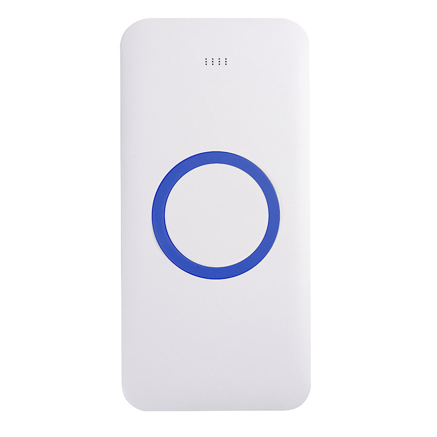 Универсальный аккумулятор с функцией беспроводной зарядки SATURN,белый с синим,15х7,3х1,2см, белый, синий-0