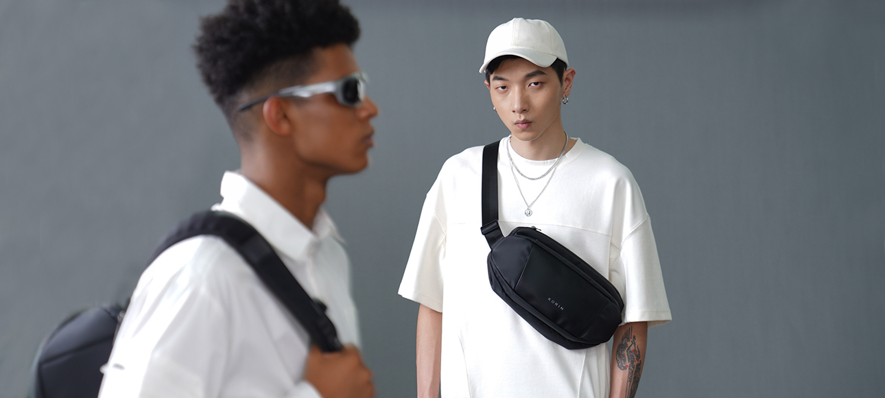 Наплечная сумка FlipSling 32х16х10 см, черная-16