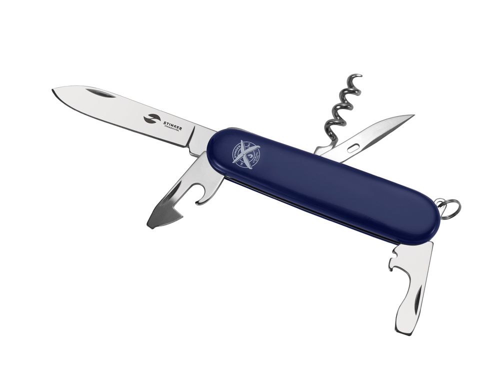 Нож перочинный Stinger, 90 мм, 10 функций, материал рукояти: АБС-пластик (синий)-1