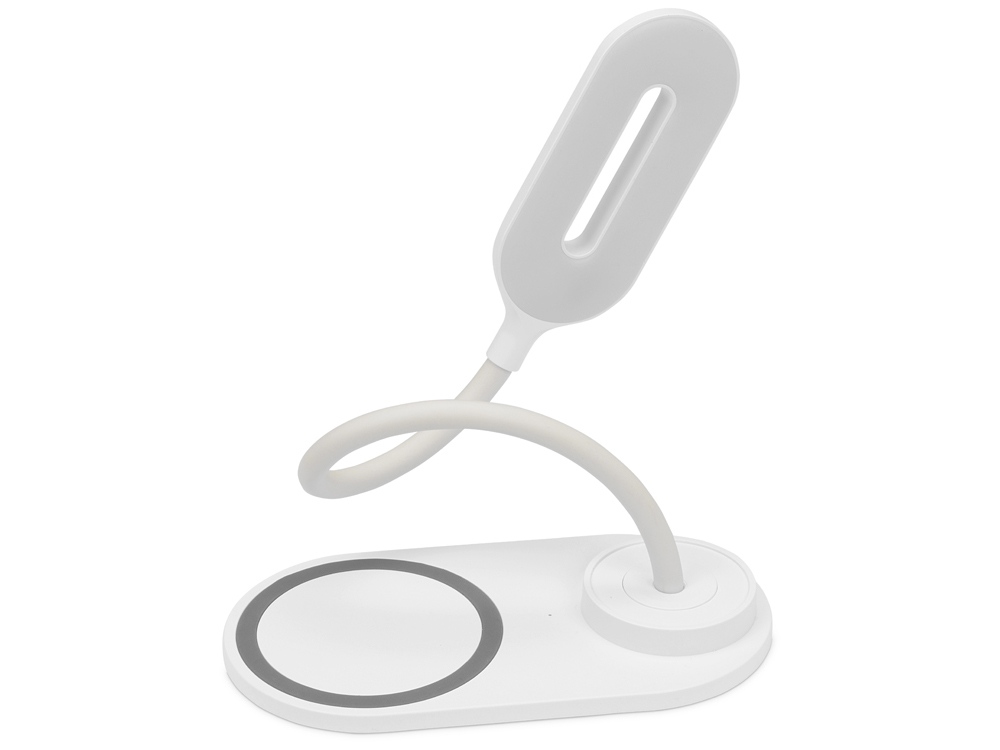Настольный светильник с беспроводной зарядкой Flamp, белый-1