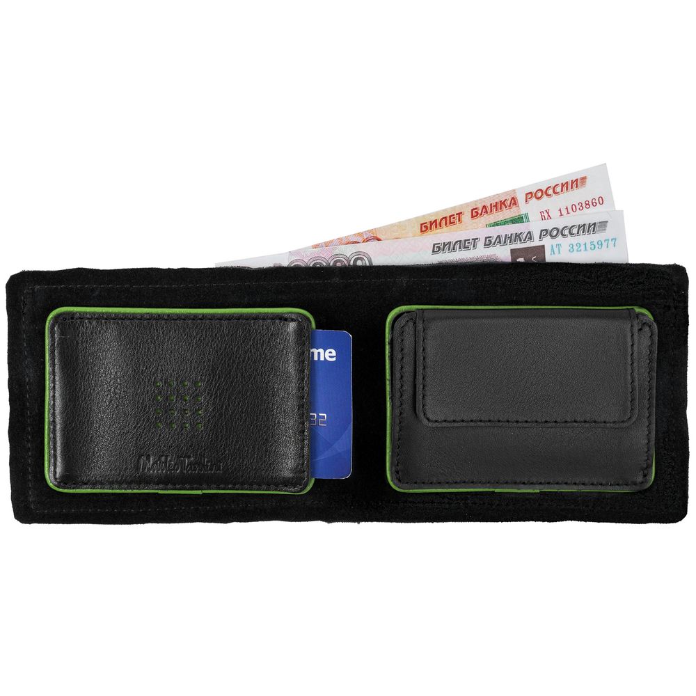 Кошелек Partinico, черный с зеленым-2