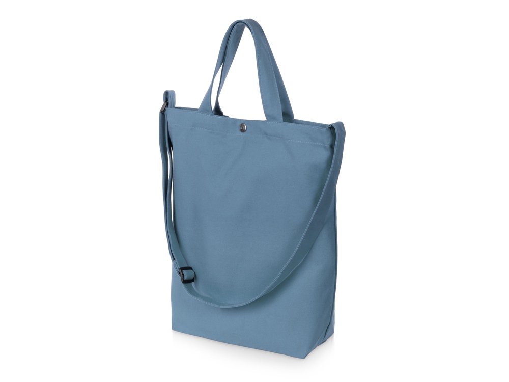 Сумка Helfer из хлопка на кнопке с регулирующейся лямкой, антрацит-0