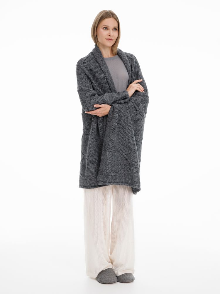 Плед Curve Verve, серый меланж (маренго)-3