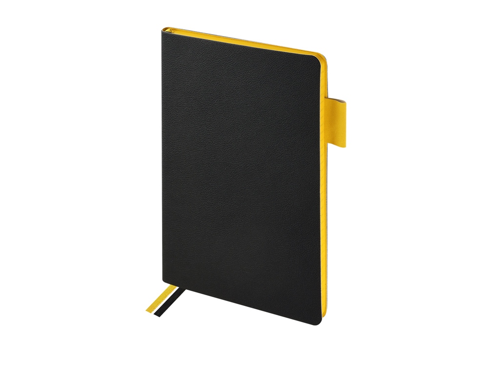 Блокнот А5 Boston, черный с желтым срезом-1