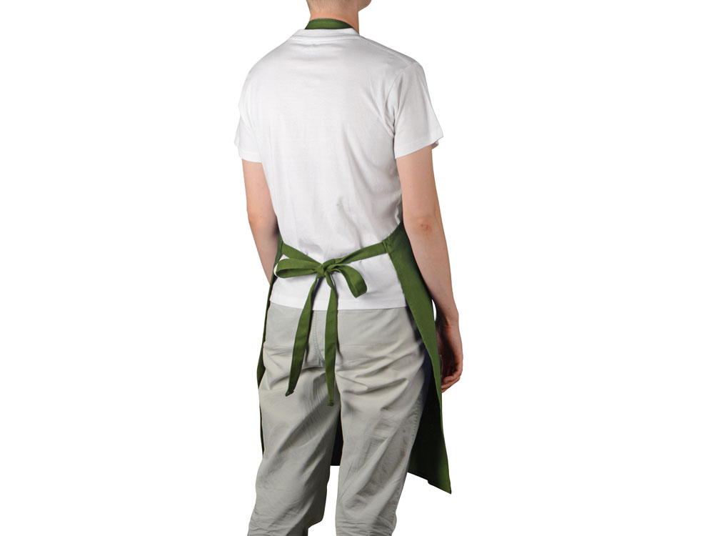 Хлопковый фартук Delight с карманом и регулируемыми завязками, хаки-3