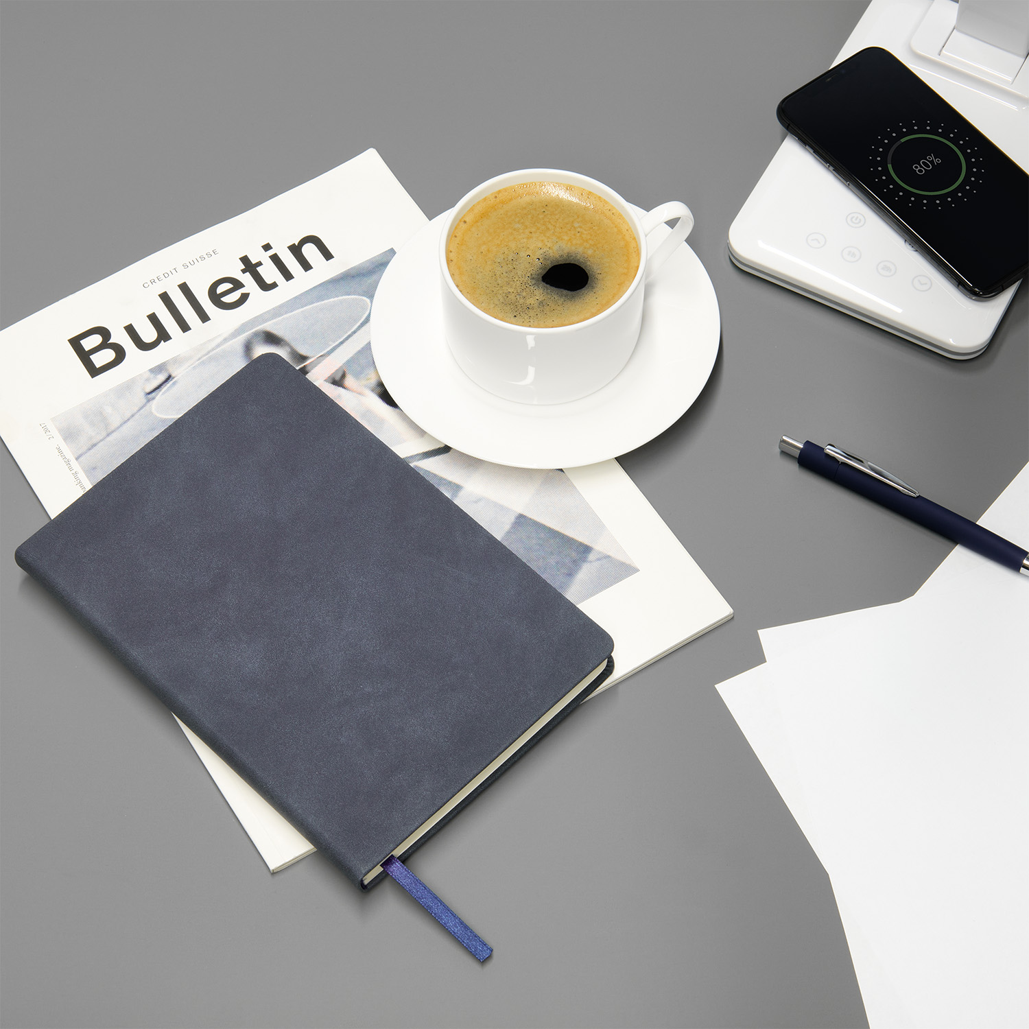 Ежедневник Stella недатированный с магнитом на обложке, синий-12