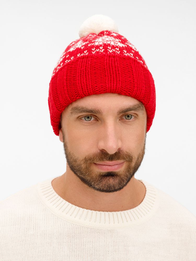 Шапка Holidale, красная с молочным-3