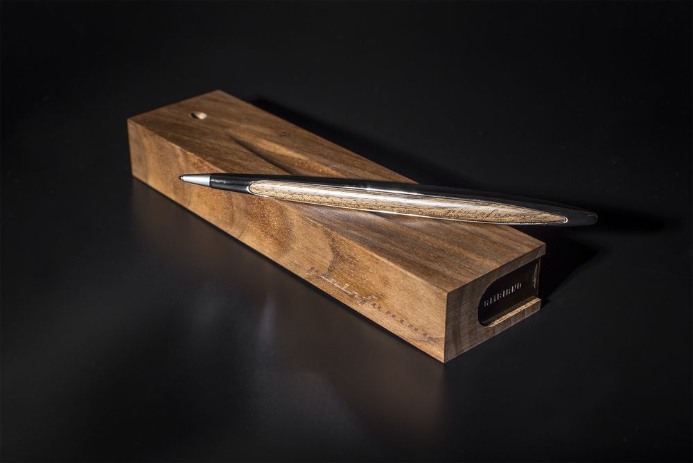 Шариковая ручка Cambiano Shiny Chrome Walnut-5