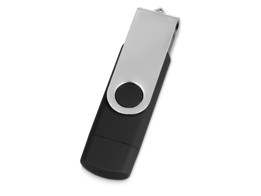 USB/micro USB-флешка 2.0 на 16 Гб Квебек OTG, черный-2