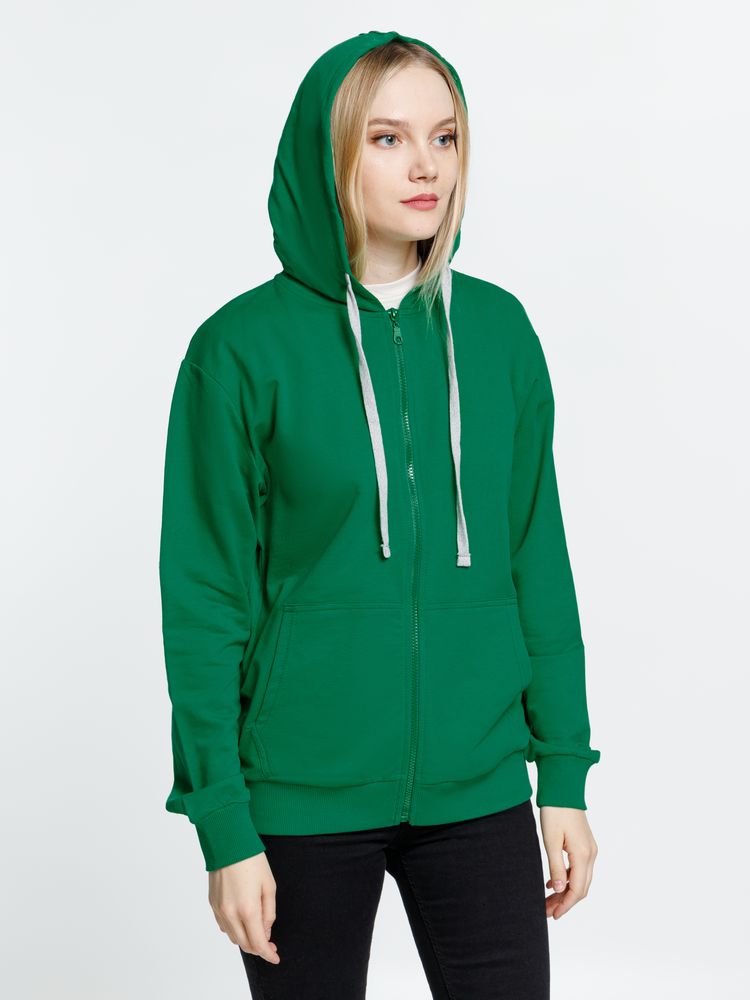 Толстовка на молнии с капюшоном Siverga, зеленая-3