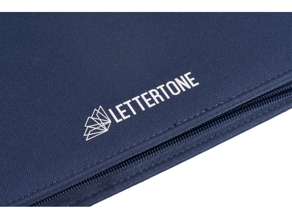 Портфолио А4 из RPET на молнии Harvey, 40 л FSC бумаги, синий-11