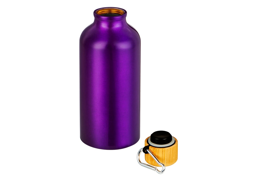 Бутылка Hip S Bamboo с карабином 400мл, пурпурный-1