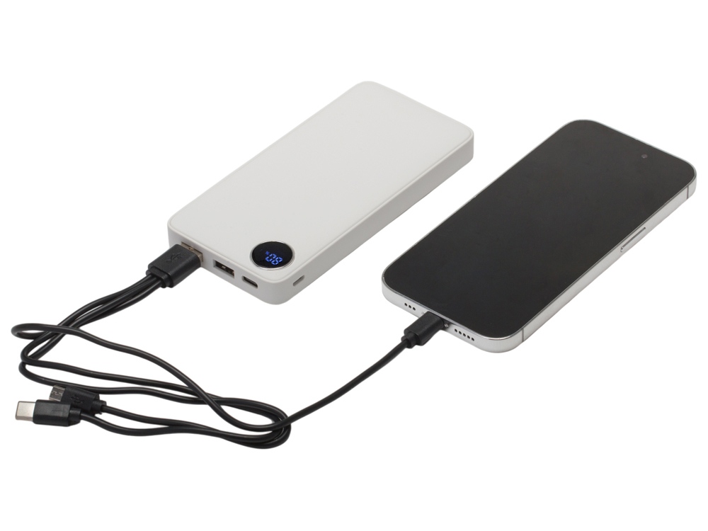 Внешний аккумулятор с дисплеем Mild, 10 000 mAh, белый-1