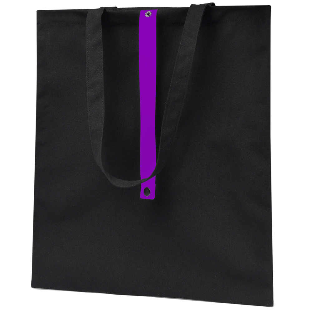 Сумка для покупок Rock’n’ROLL 260 г/м², Чёрный/фиолетовый-1