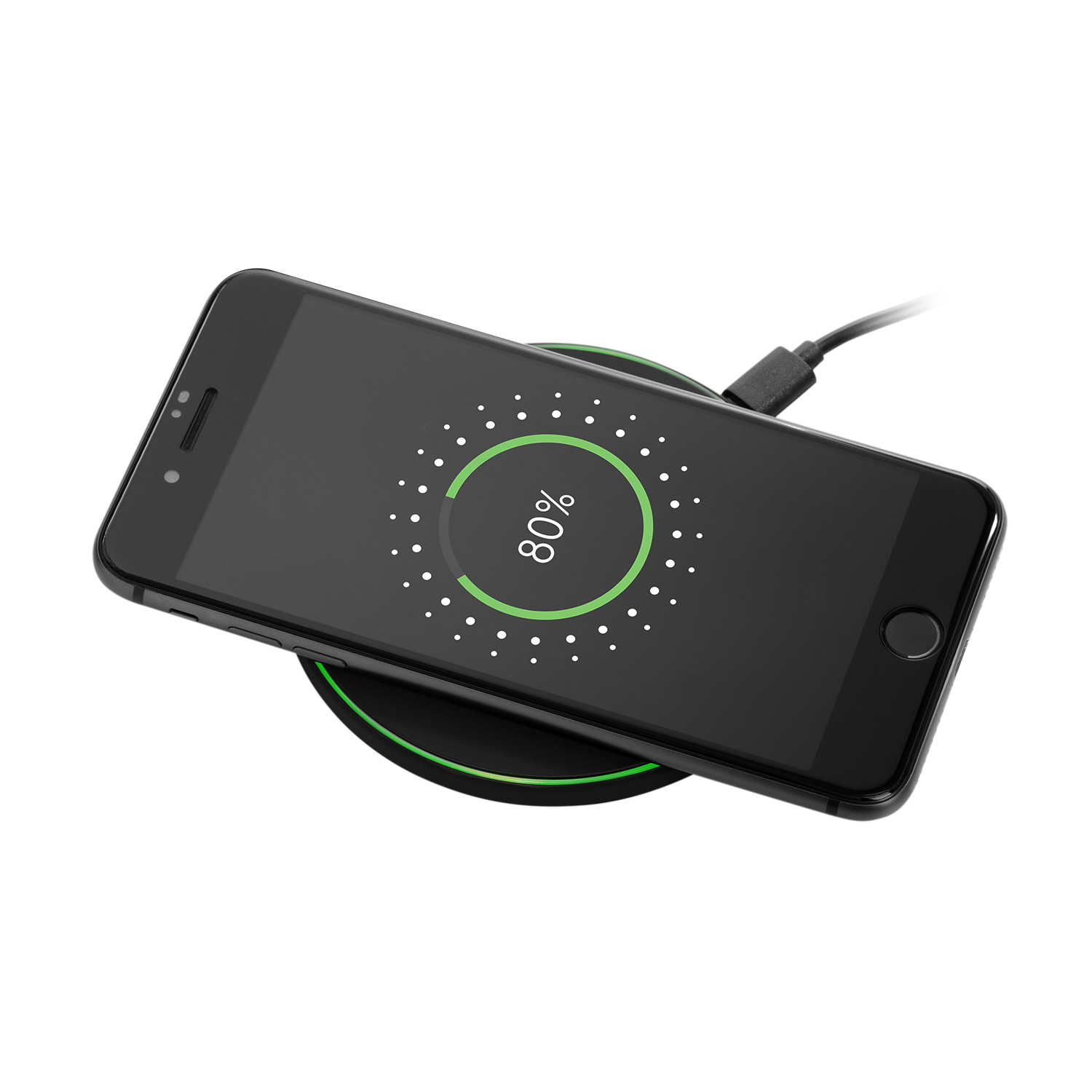 Беспроводное зарядное устройство с подсветкой 15W Auris, черное-4