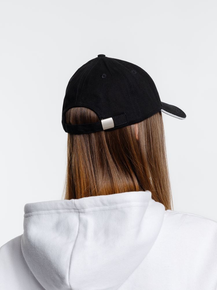 Бейсболка Spiker, черная с белым-5