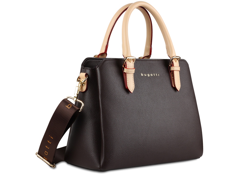 Сумка женская BUGATTI ЭЛЛА | ELLA, тёмно-коричневая, полиуретан, 30х12х23 см-0