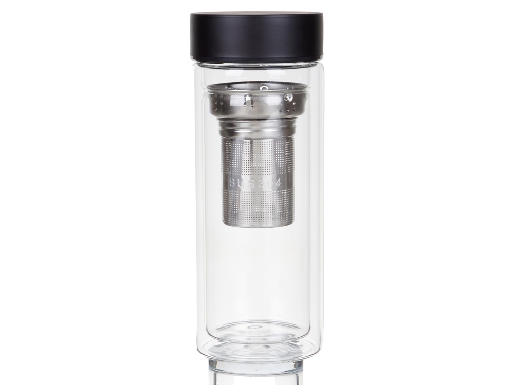 Стеклянная термобутылка Glassir, 500мл, черный-2