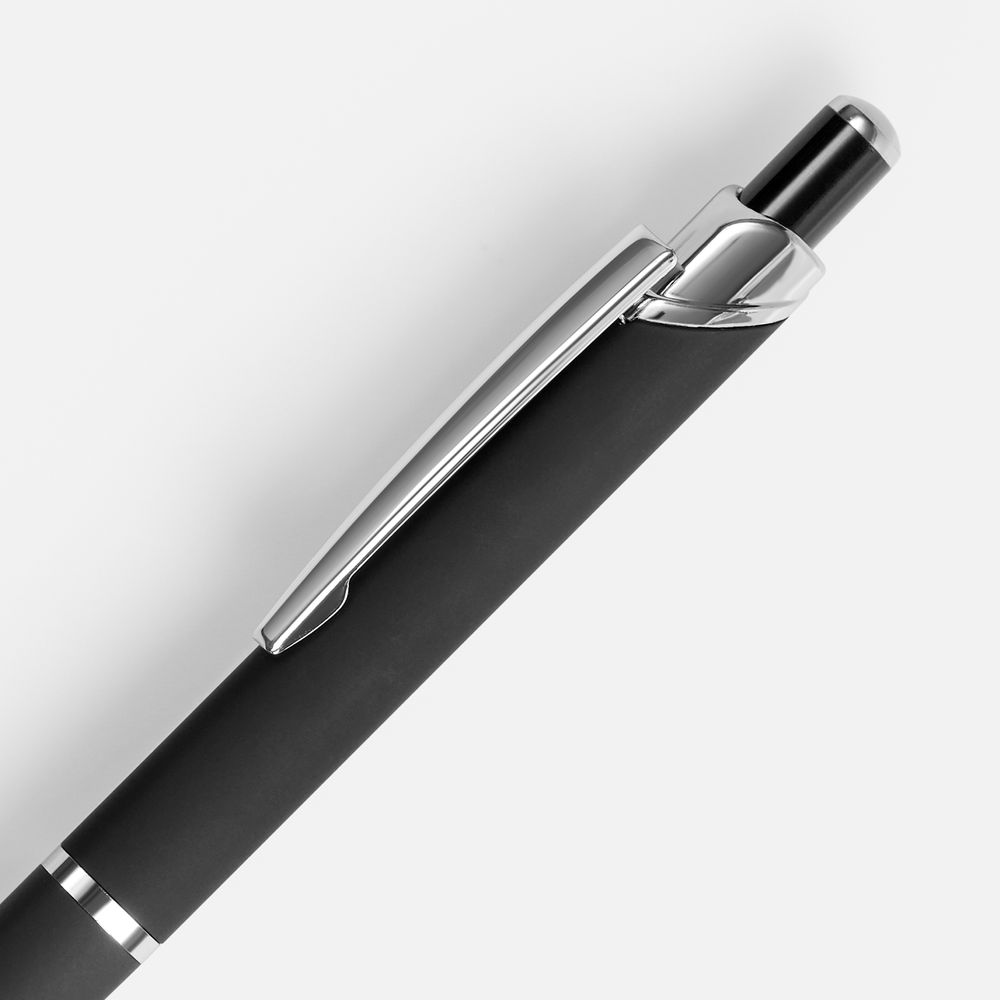 Ручка шариковая Chromos Soft Touch, черная-2