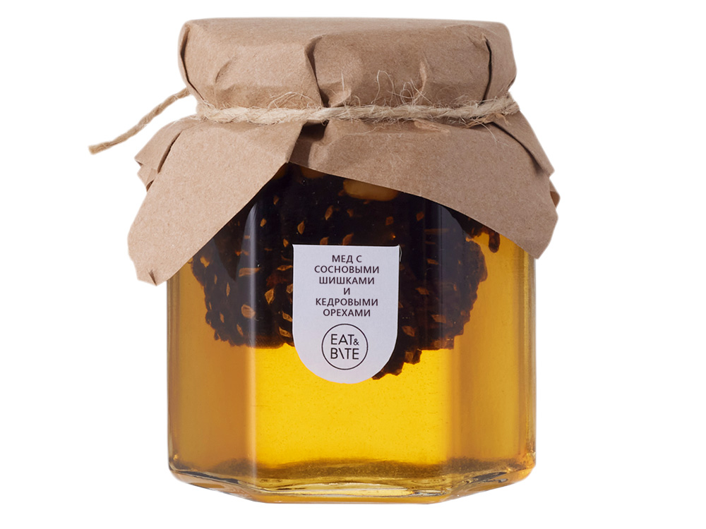 Мед с сосновой шишкой и кедровым орехом 250 гр.-1