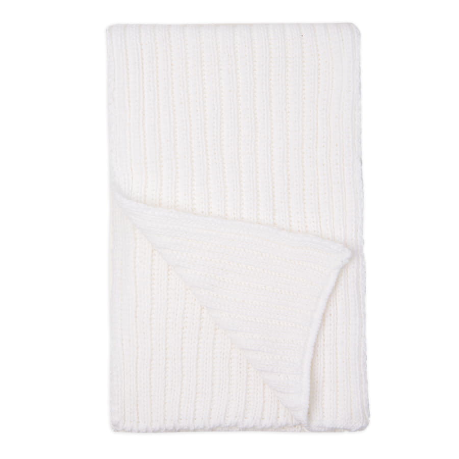 Шарф вязаный НАСВЯЗИ© шерсть/акрил, белый-1