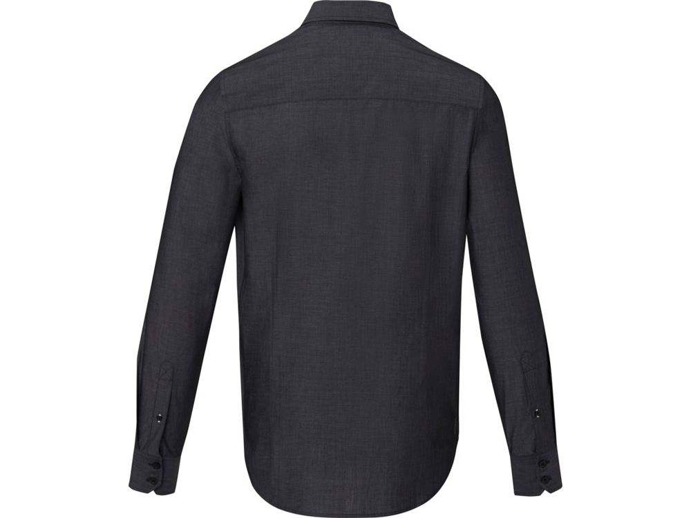 Cuprite Мужская рубашка с длинным рукавом, изготовленная из натуральных материалов, которые отвечают стандарту GOTS - сплошной черный-2