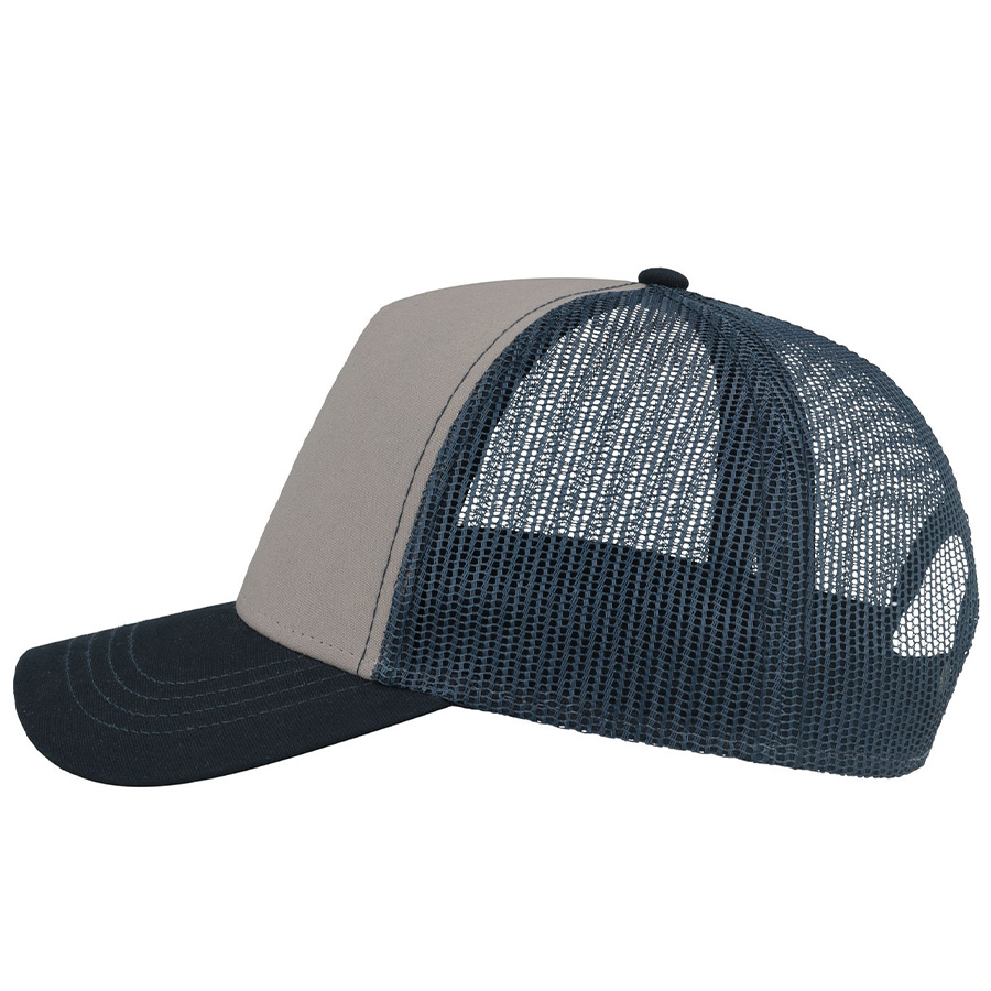 Бейсболка RAPPER CANVAS-S, 5 клиньев, пластиковая застёжка, серый, темно-синий-6