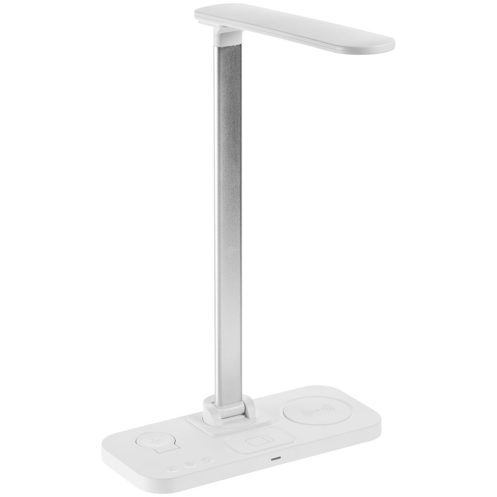 Настольная лампа с беспроводной зарядкой Power Light, белая-2