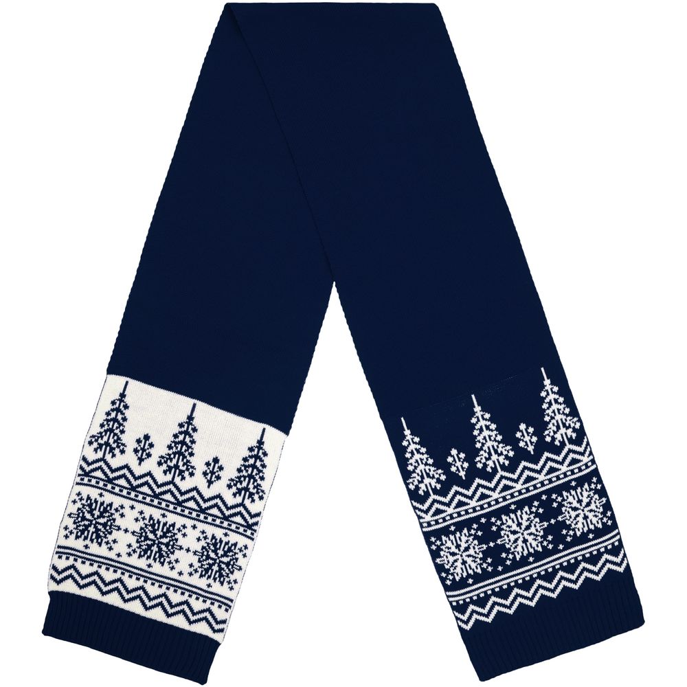 Шарф Elnik, синий с молочно-белым-2