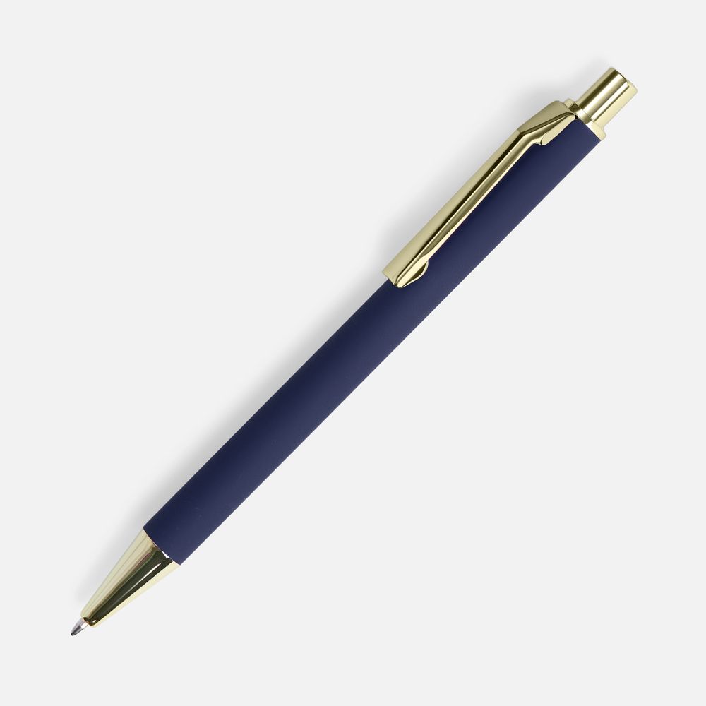 Ручка шариковая Lobby Soft Touch Gold, синяя-0