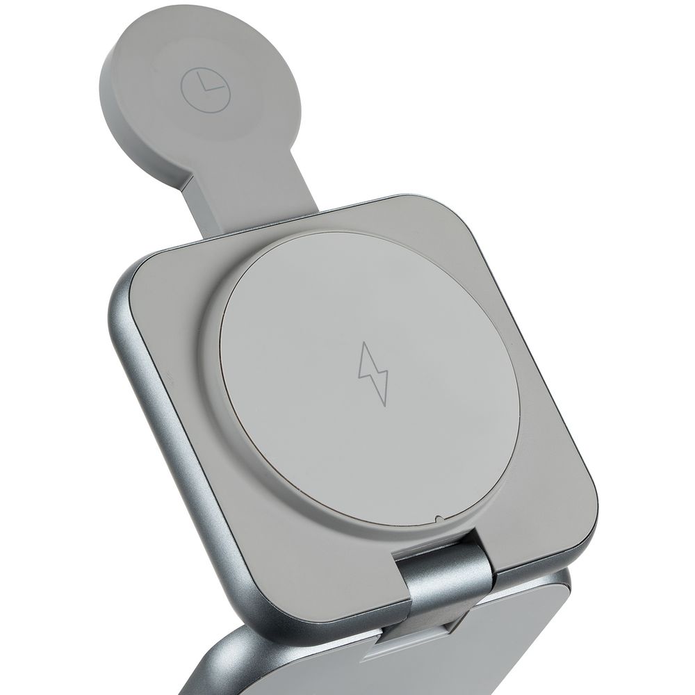 Складная станция беспроводной зарядки Terza, серебристая-2