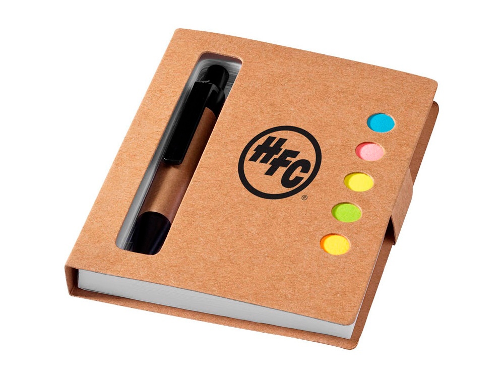 Набор стикеров Expose с ручкой и блокнотом А7, натуральный-2