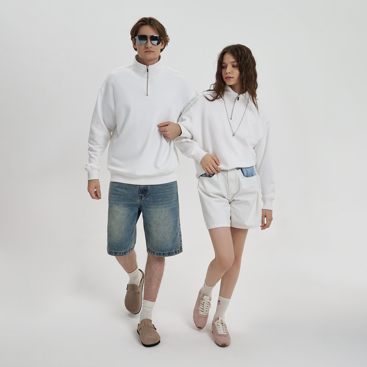 Толстовка на молнии унисекс FLOW, белая-12