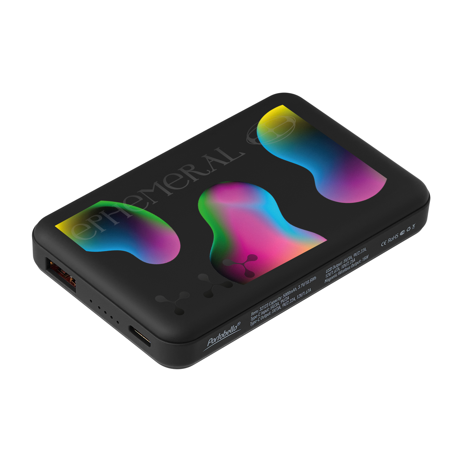 Внешний аккумулятор Ларго PD (Largo PD) 5000mAh с функцией беспроводной зарядки 15W, черный-11