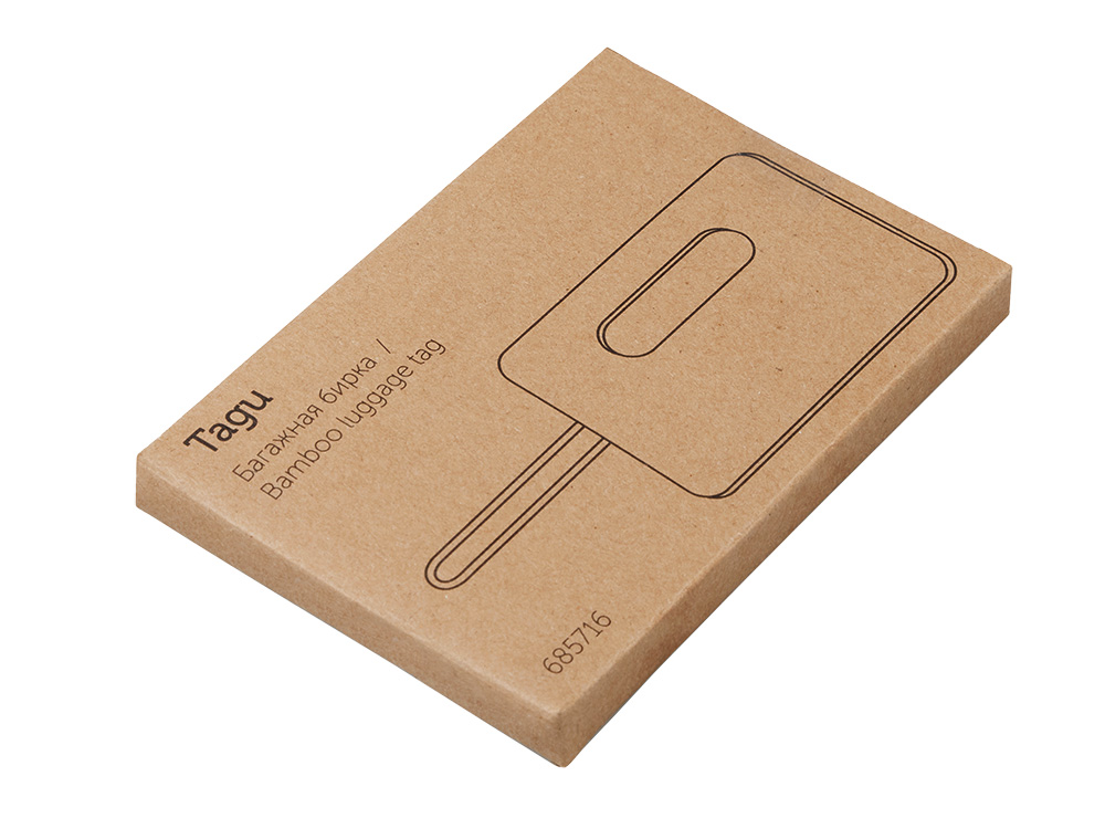 Бамбуковая багажная бирка с силиконовым чехлом Тагу, темно-синий-3